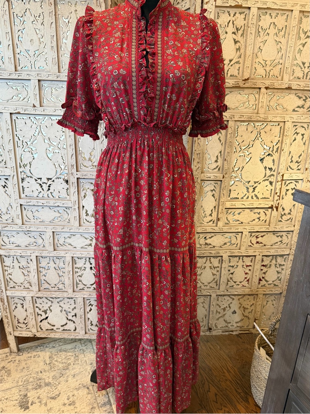 Max Studio Red Floral Maxi Dress